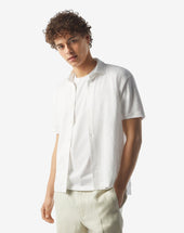 Polo Shirt Bianca In Lino