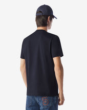Sweater Girocollo Navy In Jersey Di Cotone