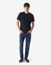 Sweater Girocollo Navy In Jersey Di Cotone