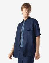 Shirt Manica Corta In Puro Lino