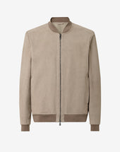 Bomber Sfoderato Greige In Suede