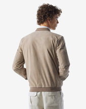 Bomber Sfoderato Greige In Suede