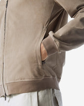 Bomber Sfoderato Greige In Suede