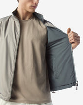 Jacket Reversibile Grigia In Techno Popeline