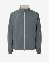 Jacket Reversibile Grigia In Techno Popeline
