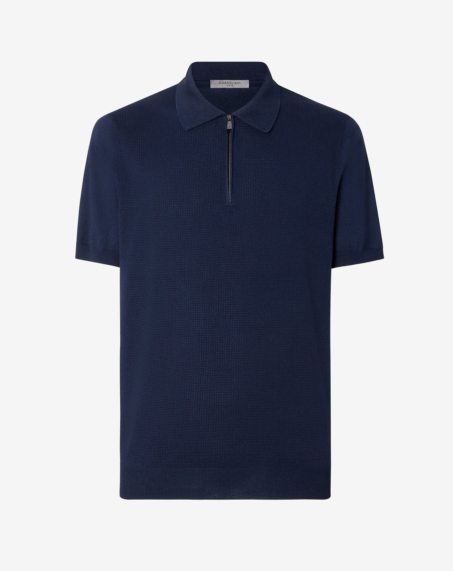Polo Con Zip In Cotone Pima