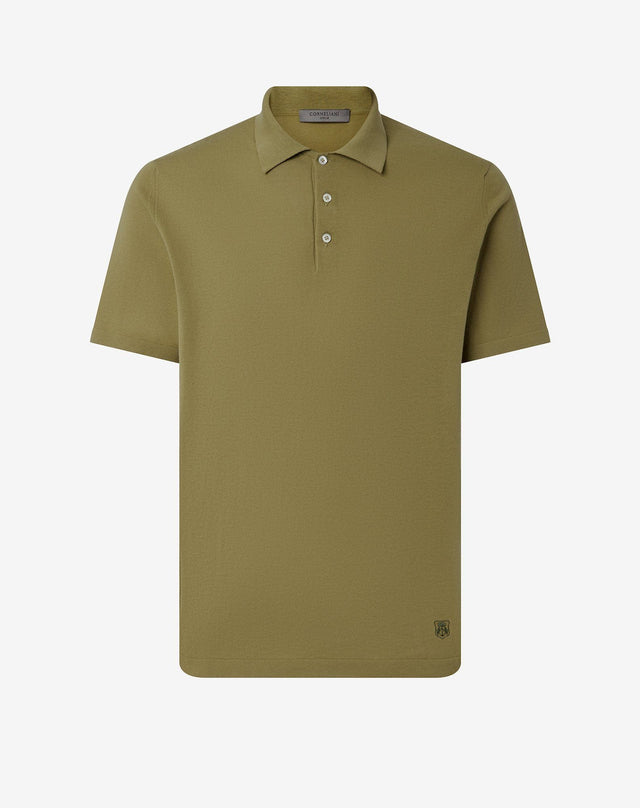 Polo verde chiaro con bottoni in ice cotton