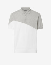 Polo Con Bottoni Perla Bianco In Ice Cotton