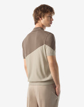 Polo Con Bottoni Noce Neutro In Ice Cotton