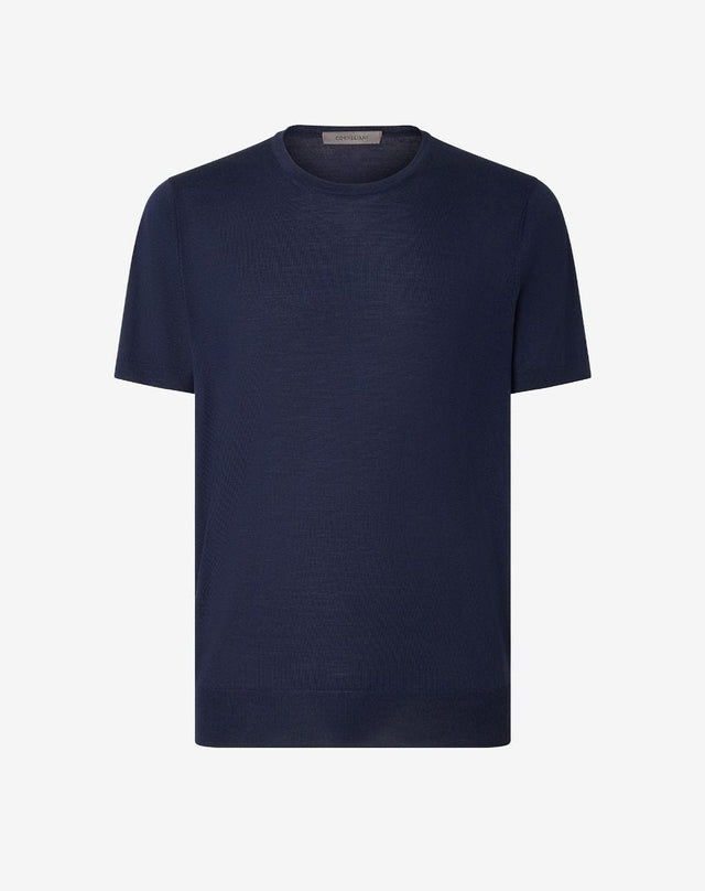 Sweater Girocollo Chiaro In Lana Ultrafine