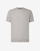 Sweater Girocollo Beige In Lana Ultrafine