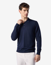 Polo Con Bottoni Chiaro In Lana Ultrafine