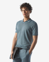 Polo Azzurra In Puro Lino