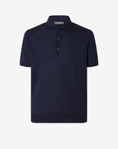 Polo Con Bottoni Royal In Lino