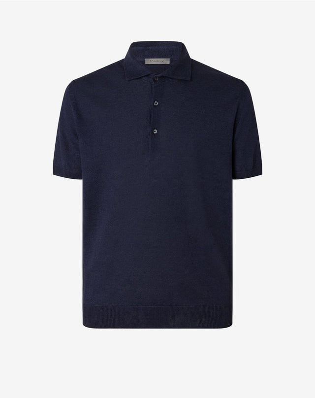 Polo Con Bottoni Royal In Lino