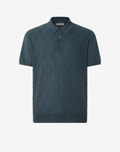 Polo Con Bottoni Ottanio In Cotone Organico