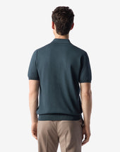 Polo Con Bottoni Ottanio In Cotone Organico