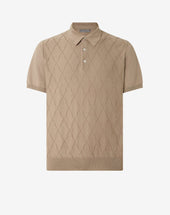 Polo Con Bottoni Beige In Cotone Organico