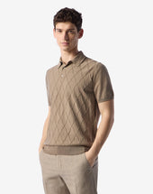 Polo Con Bottoni Beige In Cotone Organico