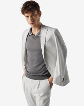 Suit Color Ghiaccio In Pura Lana