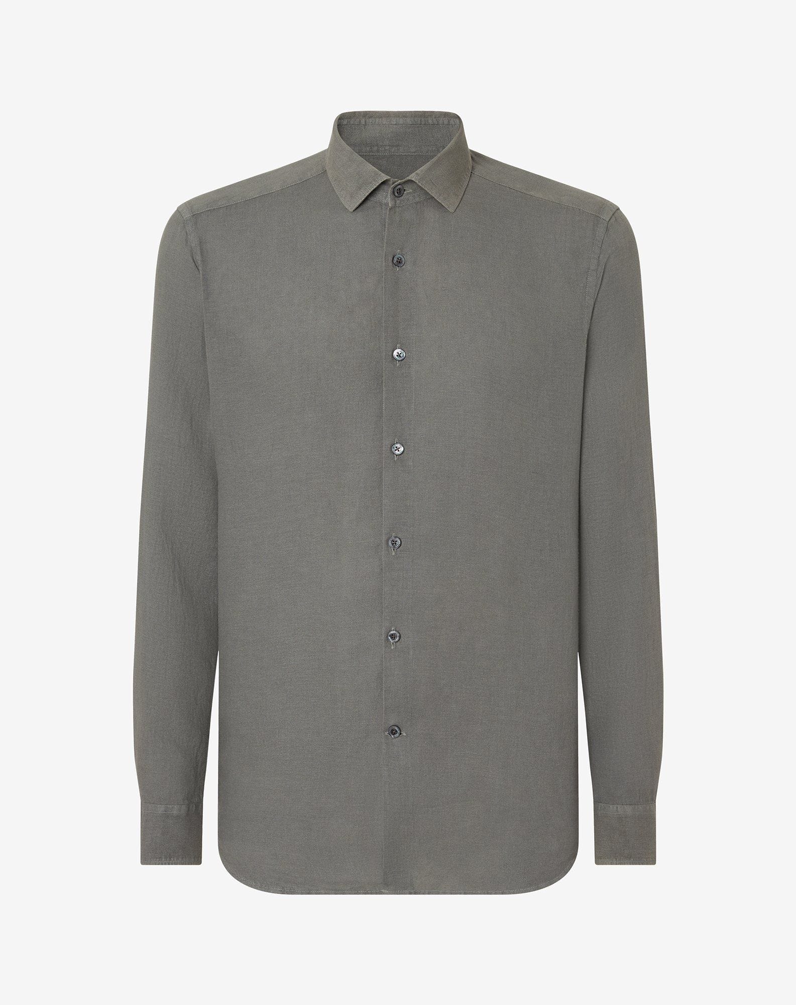 Shirt Grigia In Puro Lino