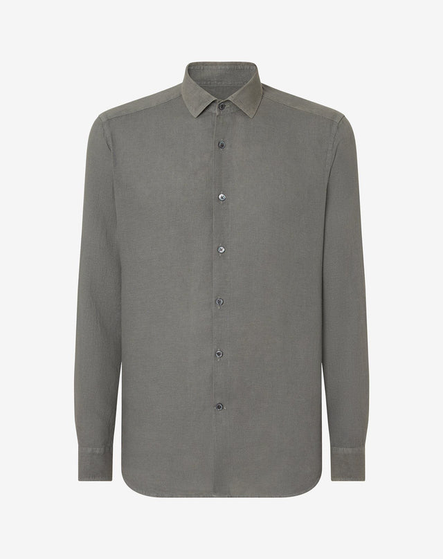 Shirt grigia in puro lino