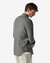 Shirt Grigia In Puro Lino
