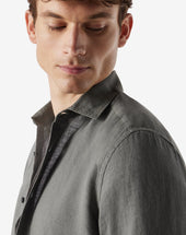 Shirt Grigia In Puro Lino