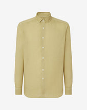 Shirt Gialla In Puro Lino
