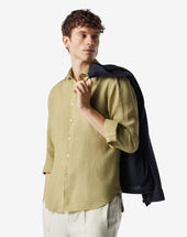 Shirt Gialla In Puro Lino
