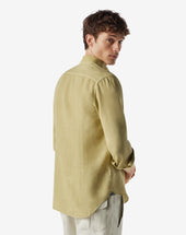 Shirt Gialla In Puro Lino
