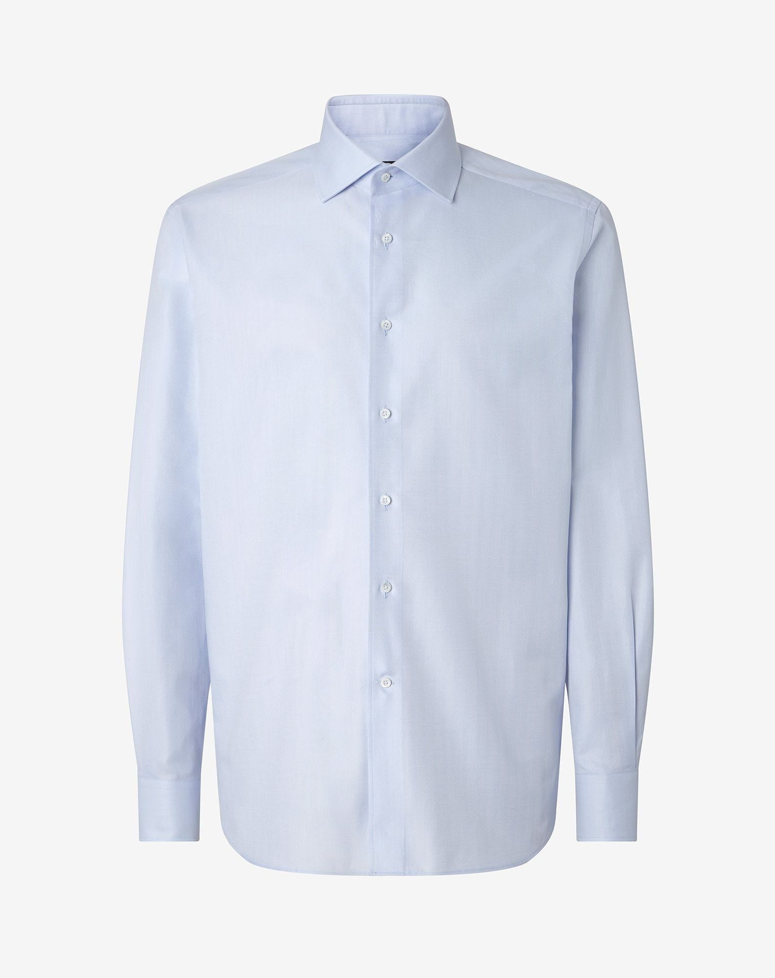 Shirt Azzurro Chiaro In Cotone Operato