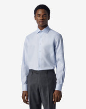Shirt Azzurro Chiaro In Cotone Operato
