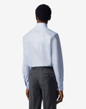 Shirt Azzurro Chiaro In Cotone Operato