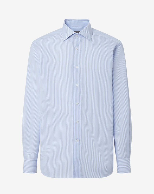 Shirt con bacchetta bianca e azzurra in cotone