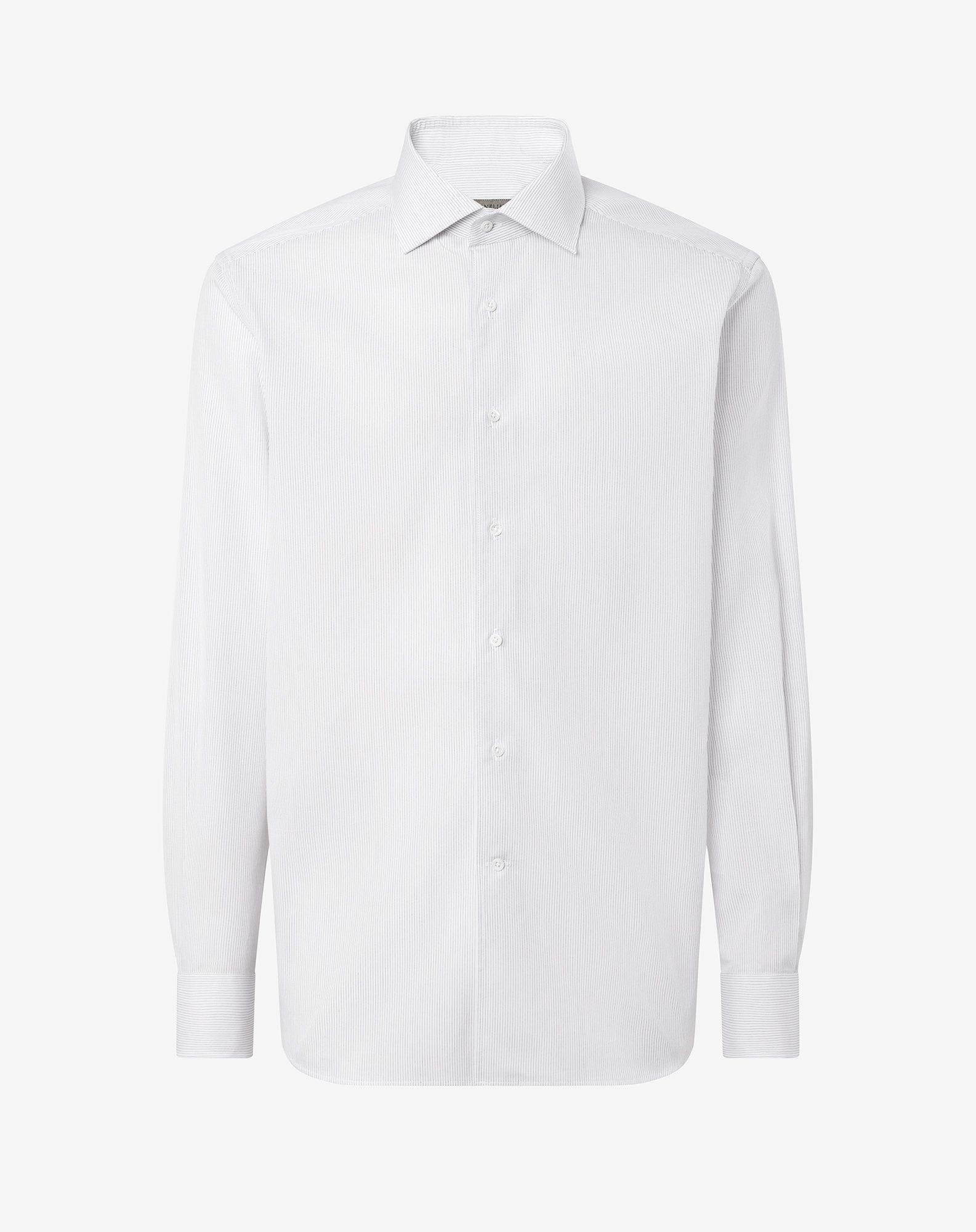 Shirt bianca con riga blu in cotone
