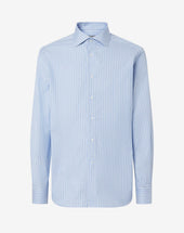 Shirt A Righe Bianche E Azzurre In Cotone
