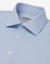 Shirt Con Microcheck Azzurro In Ice Cotton