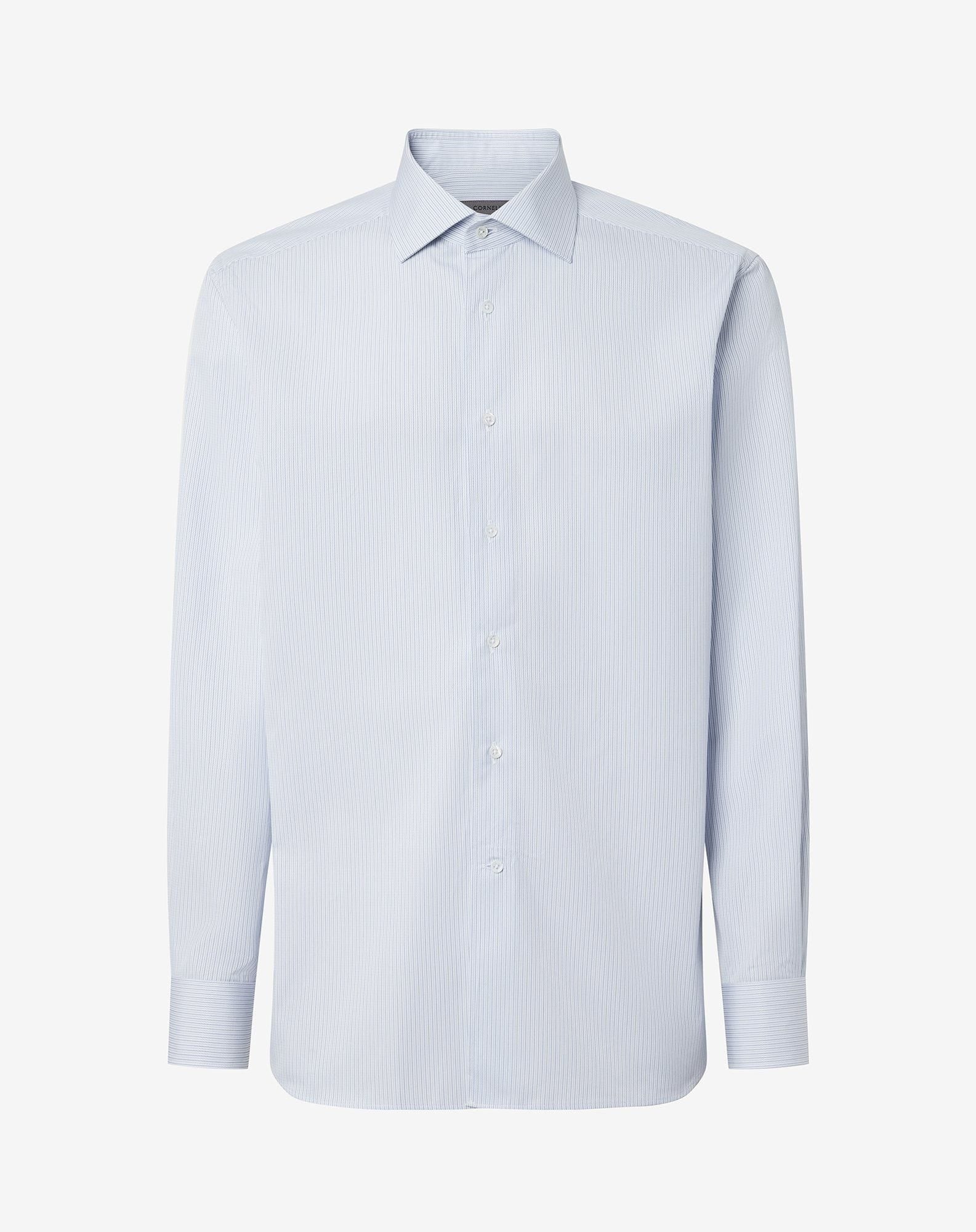 Shirt bianca e azzurra in cotone