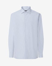 Shirt Rigata Azzurra E Nera In Cotone