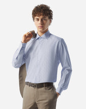 Shirt Rigata Azzurra E Nera In Cotone