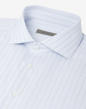 Shirt Con Riga Azzurra E In Cotone