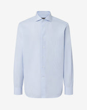 Shirt Con Quadretto Bianco E Azzurro In Cotone