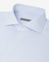 Shirt Con Quadretto Bianco E Azzurro In Cotone