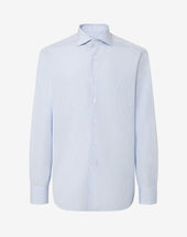 Shirt Con Quadretto Vichy Bianco E Azzurro In Cotone