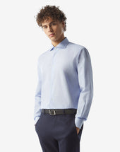 Shirt Con Quadretto Vichy Bianco E Azzurro In Cotone