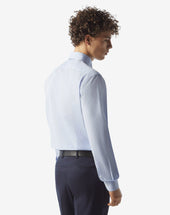Shirt Con Quadretto Vichy Bianco E Azzurro In Cotone