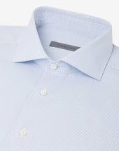 Shirt Con Quadretto Vichy Bianco E Azzurro In Cotone
