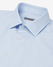 Shirt Con Micro Riga Bianca Azzurra In Cotone