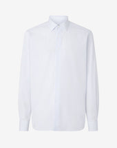 Shirt Con Riga Bianca Azzurra In Cotone